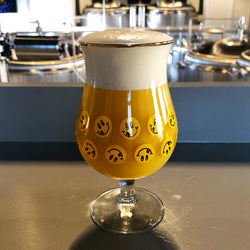 Omnipollo tulip gold rim glass